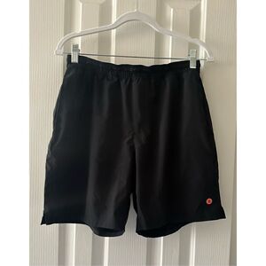 Black Bonobos good sport mens swim trunks with orange - 7 inch inseam - size 32